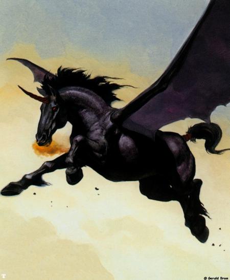 Licorne/pégase noir(e)