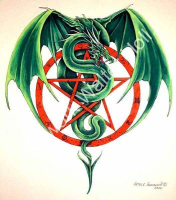 Dragon et pantagramme