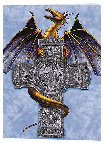 Dragon doré avec sa croix